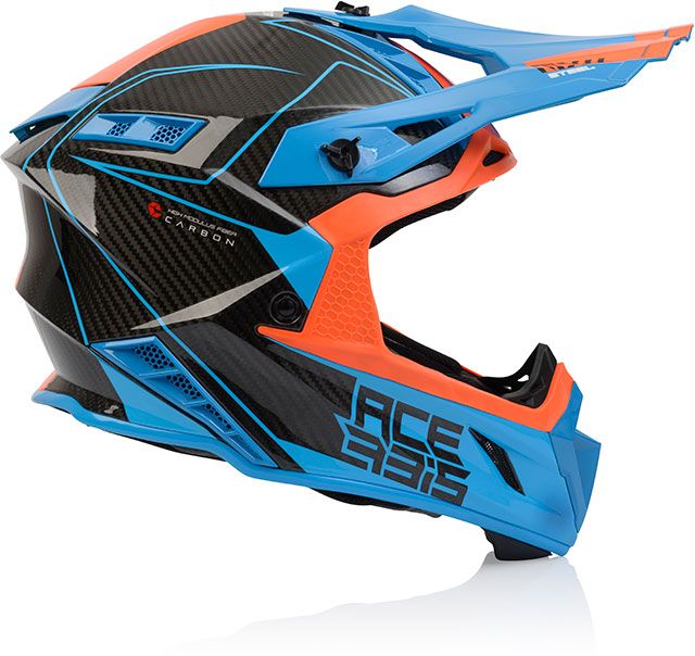 Acerbis Каска STEEL CARBON ORANGE/BLUE Мото Мотори Крос Ендуро АТВ