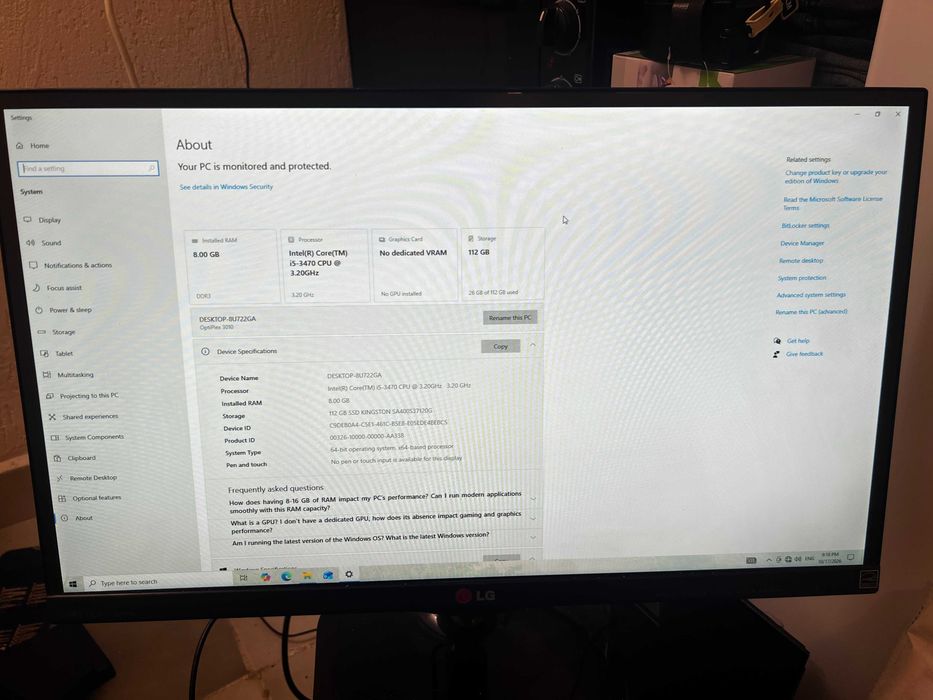 Компютър - i5 3470, 120GB SSD, 8GB RAM