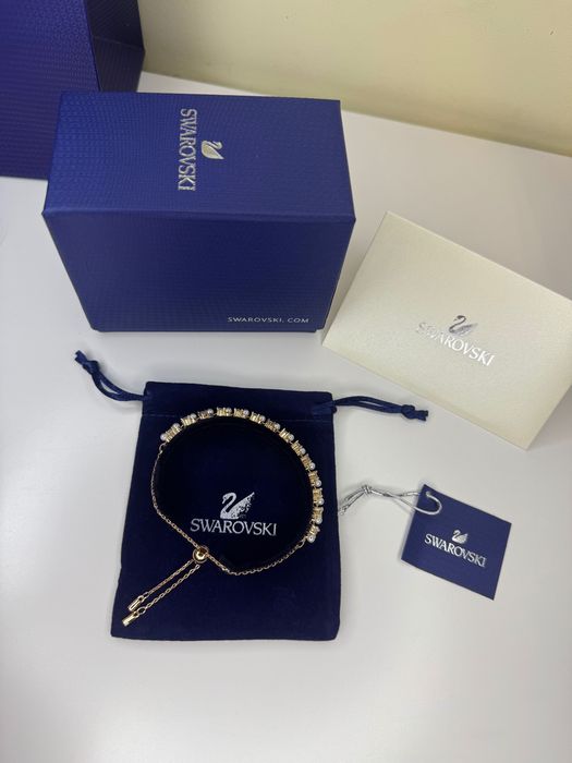 Позлатена Гривна Swarovski Matrix Tennis – Кристали и Zirconia