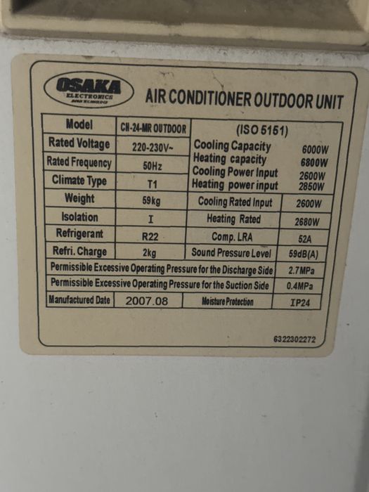 Климатик Осака 24ка