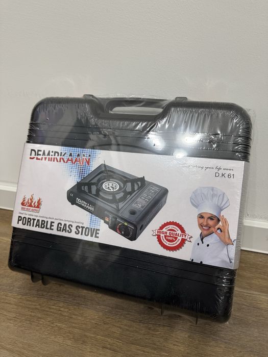 Къмпинг Газов Котлон - с Изход към Голяма Газова Бутилка и 4 Бутилки