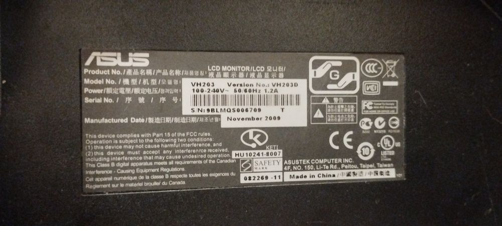 Монитор Asus 20 дюймов