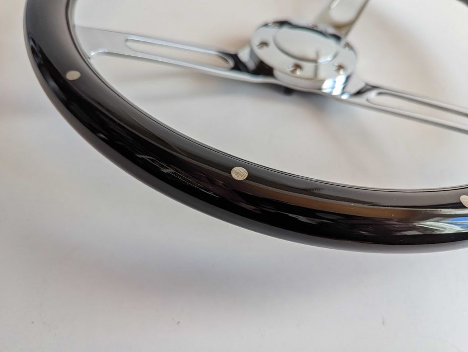 Волан Класически Дървен Винтидж 38см Нов Махагонов Хромиран Черен