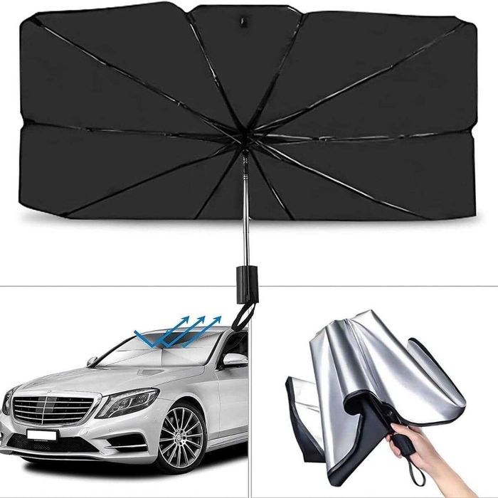 Иновативен сенник -чадър за предно стъкло на автомобил