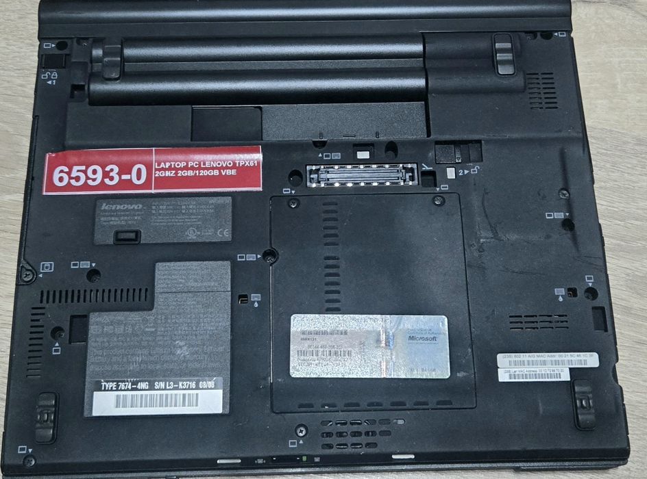 Laptop Lenovo X61 Core 2 Duo T7300 2.0 Ghz 4GB Ram HDD 500 12.1 inch