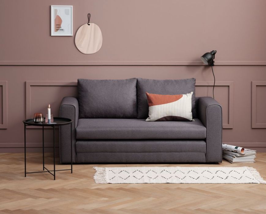 Разтегателен диван SKILLEBEKK тъмносив