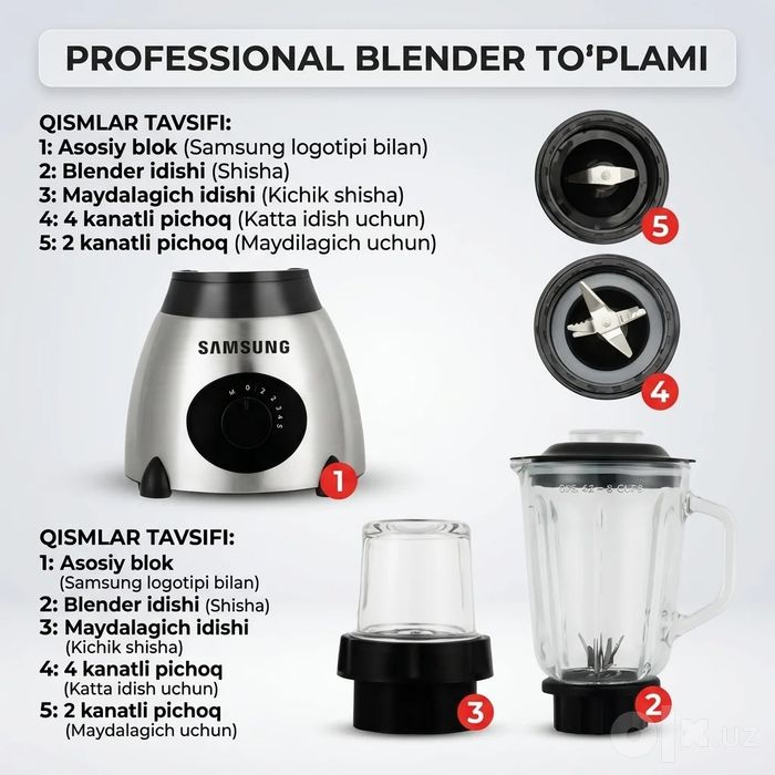 Samsung blender, kuchli blender,oshxona uchun
