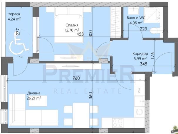 2-стаен в Пловдив-Кършияка площ 62 цена 111500