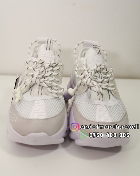 Adidasi Versace Chain Reaction Albi