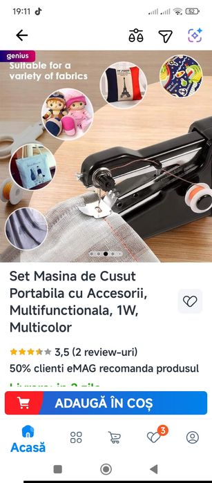 Vand mașină de cusut nouă  manuala