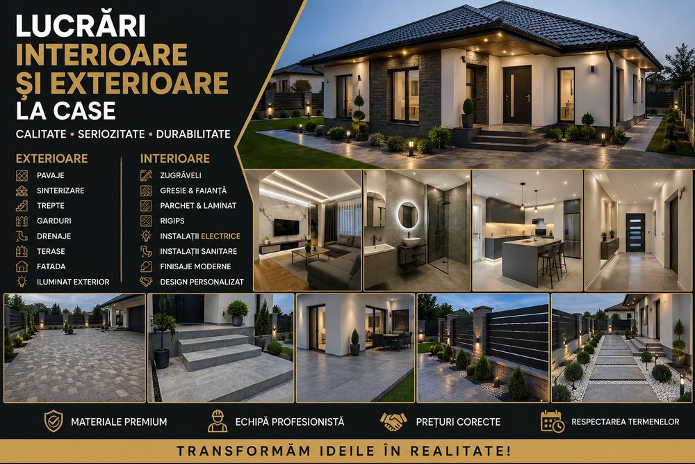 Renovări interioare și exterioare, pavele, curți, construcții Dâmbovița București