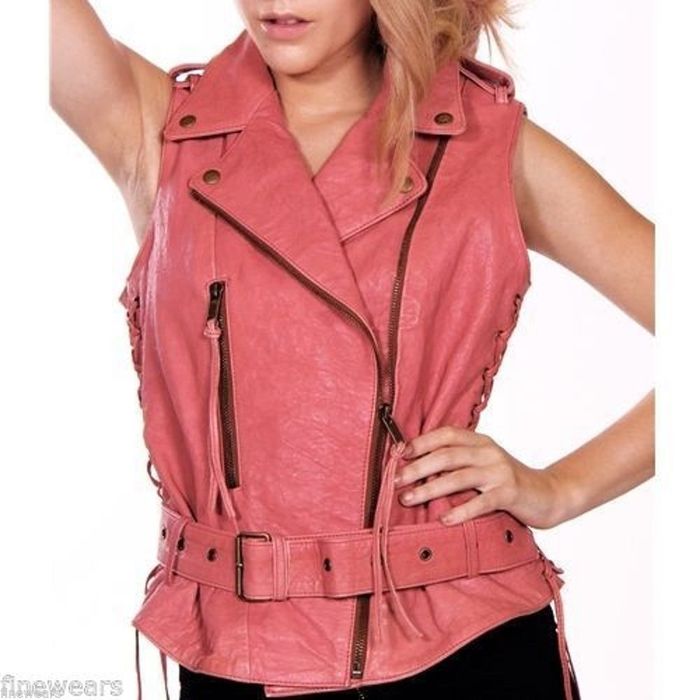 Дамски елек Diesel от естествена кожа, размер М