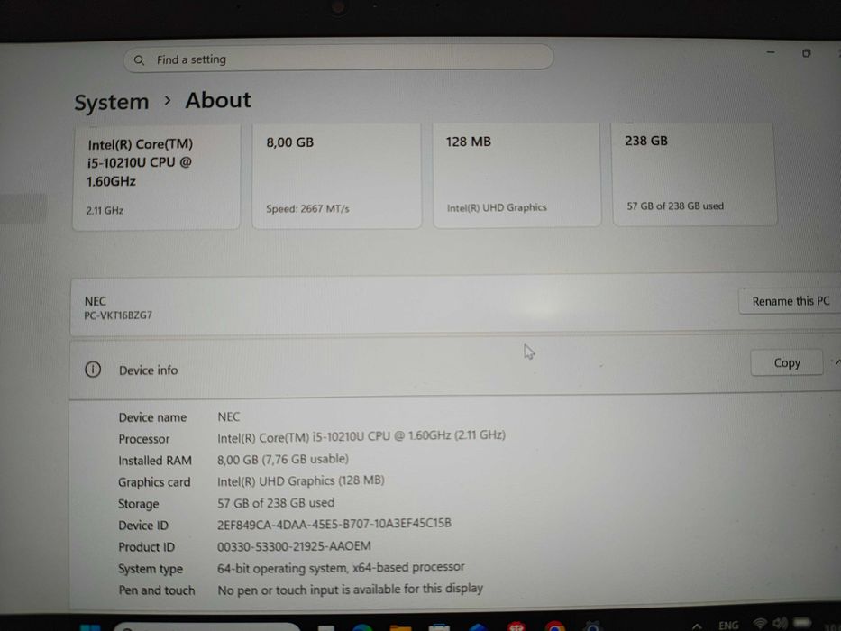 NEC VersaPro VB-7 13.3 IPS FHD i5-10210U 8GB RAM SSD 256GB Lenovo Thinkpad x13 stare excelenta incarcator original ultraportabil cat o faie A4