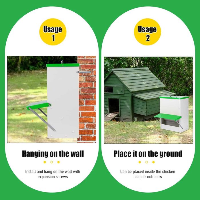 Автоматична хранилка за птици, 11 кг храна, метална с капак