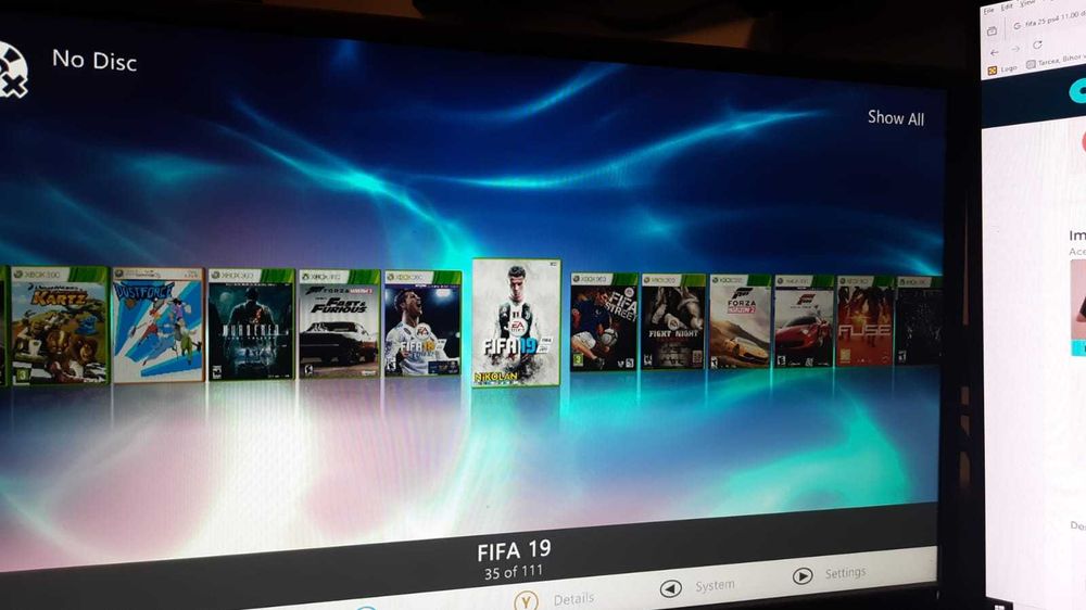 Xbox 360  model SLIM Modat RGH 3  cu HDD 500 GB peste 100 de jocuri