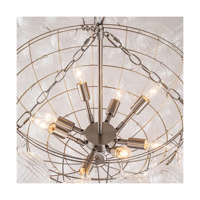 Candelabru Sputnik cu 8 becuri, model glob