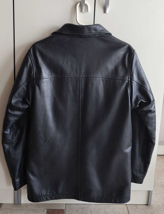 Черно мъжко кожено яке Кenneth Cole, без забележки