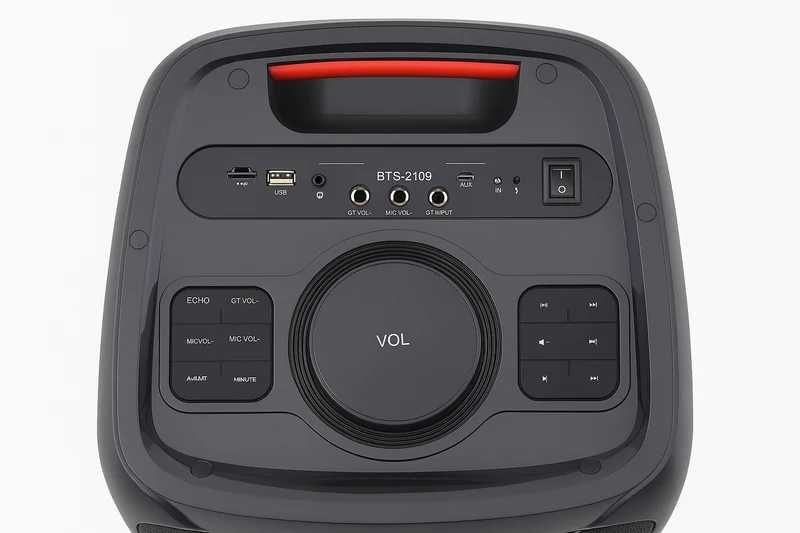 Двойна Караоке тонколона 2x10” BTS-1829, преносима колонка с Блутут