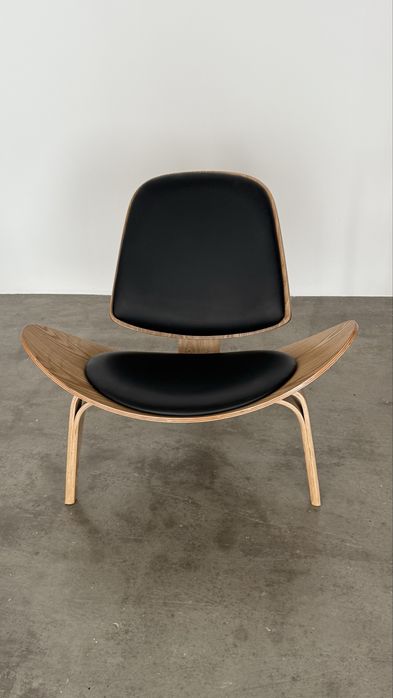 кресло кожа с деревом