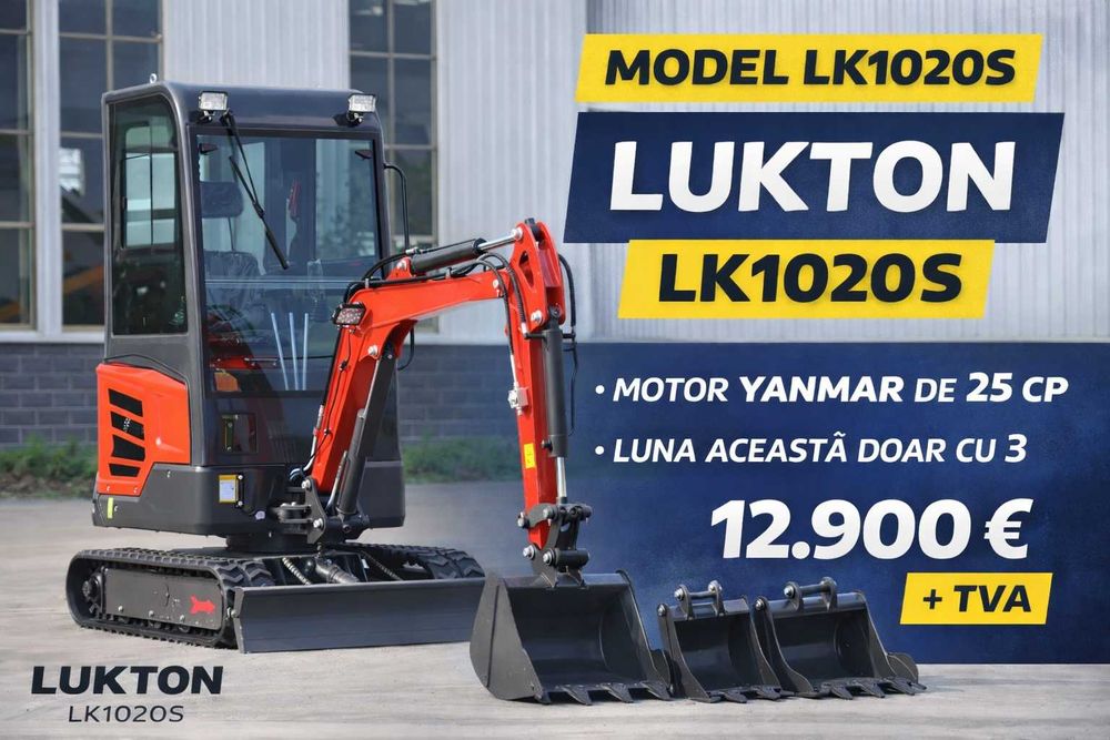 Miniexcavator Lukton 2 tone - LK1020 nou cu garantie