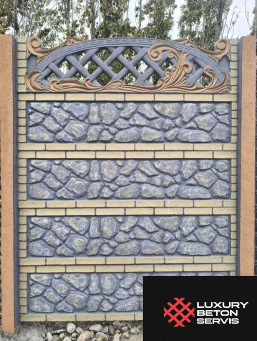 Декоративный бетонный забор