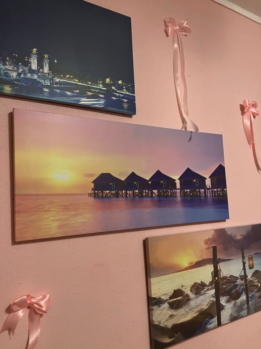 Trei tablouri tip cavas cu leduri