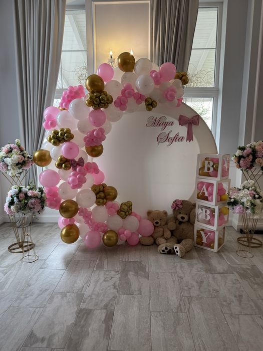Decor nunta /botez/arcada baloane /arcada flori