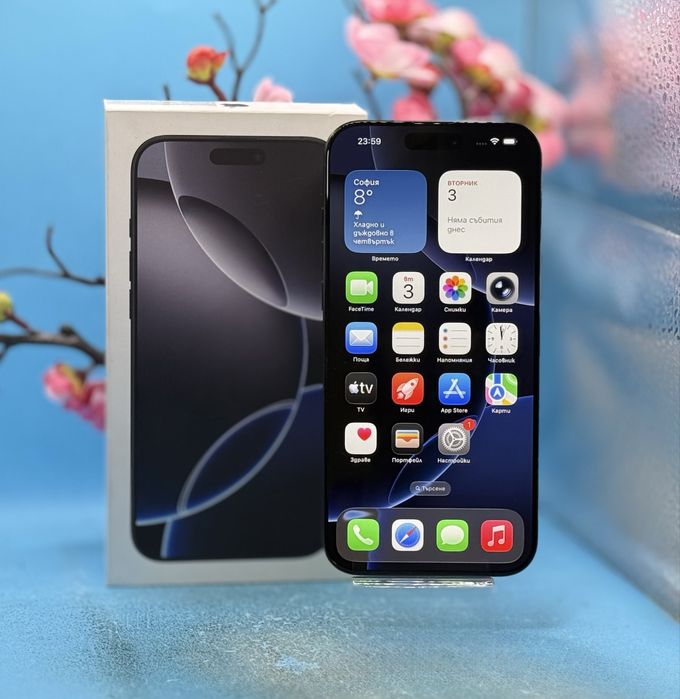 ПЕРФЕКТЕН!!! Apple iPhone 16 Pro Max, 256GB, 5G, Black Titanium
