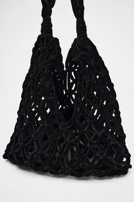 Zara кадифена бохо чисто нова чанта
