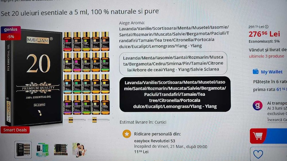 set cadou de uleiuri esentiale 20x5ml