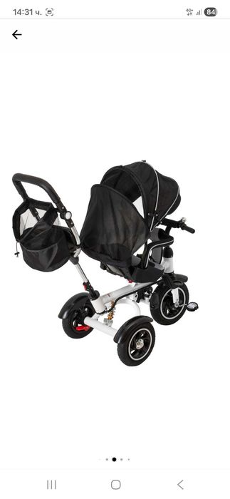 Триколка Trike Fix V3, 3 в 1, със сенник, колела 28 см, черна, за деца 1-6 години