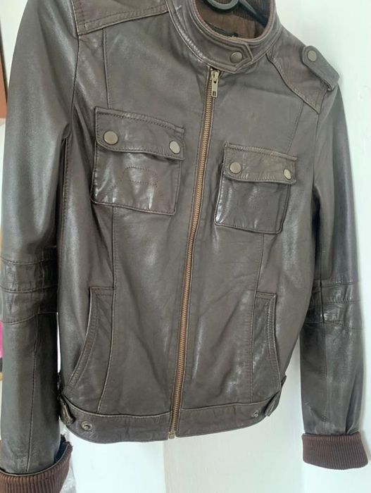 Кожаная куртка Mango