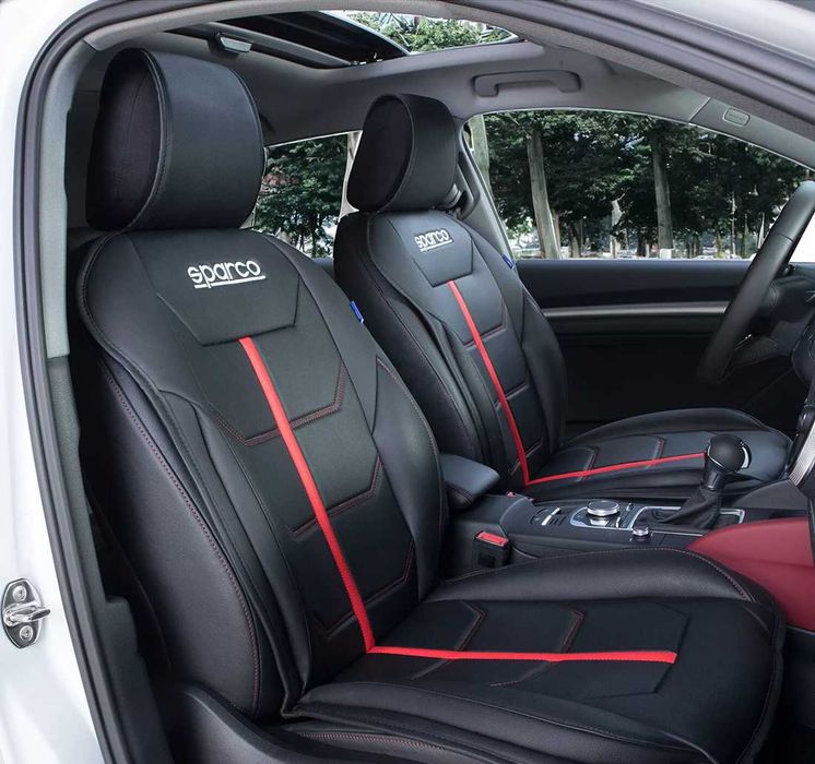 Универсална подложка за седалка Sparco - Черно/Червено.
