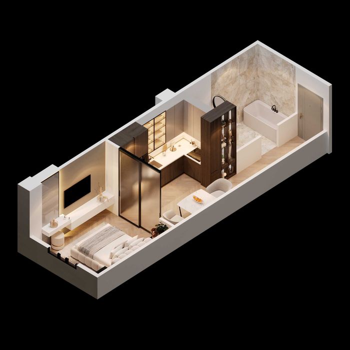 1-комнатная квартира 30–47 м² под ключ — рассрочка или скидка 20%