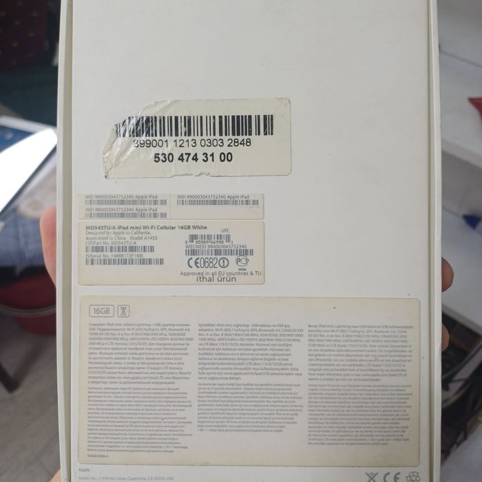 Ipad mini karopka dakment aybibyoq holadi yahsh holata sms yozmen tel