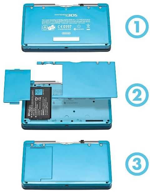 Батерия, подвижен капак и стойка за зареждане - Nintendo 3DS