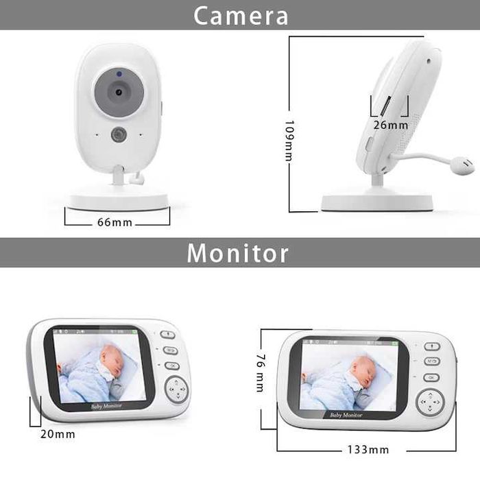Baby Monitor si Camera Audio-Video, ABM600, Supraveghere Bebe, Ecran afisare 3.5 Inch