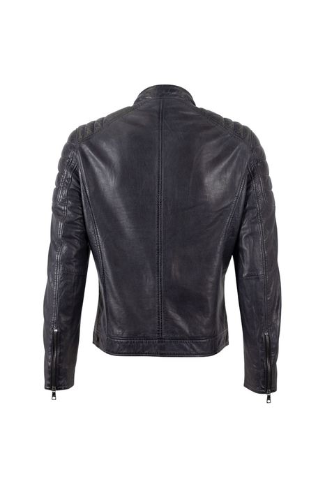 Geaca de Piele Barbati Mauritius Bleumarin Inchis MMDerry