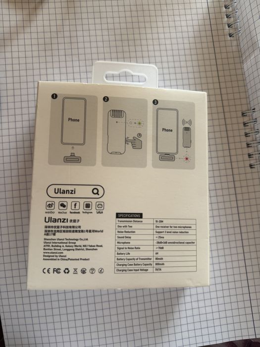 Microfon lavaliera pentru telefon iPhone  Lightning//Ulanzi J12