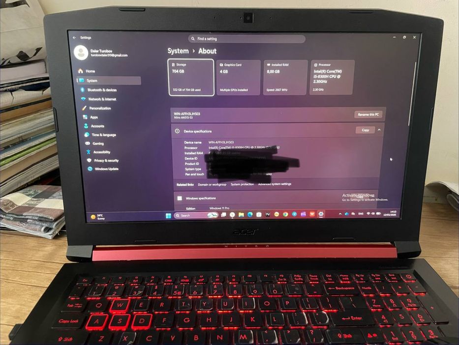 Acer nitro 5 sotiladi