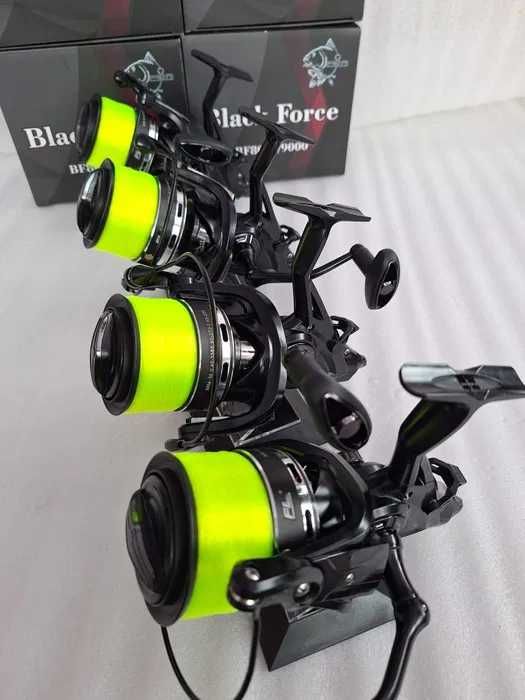 SET 4 Mulinete FL BLACK FORCE 9000 8+1RULMENTI Echipate cu Fir Fluo