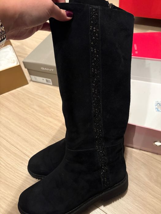 Cizme Epica piele intoarsa neagra 39