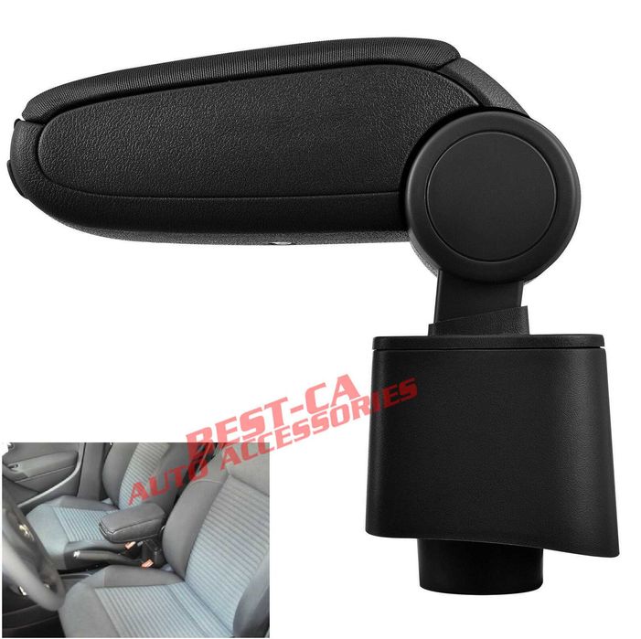 Текстилен черен подлакътник за ФВ Поло 5 6Р / VW Polo Mk5 6R 2010-2017