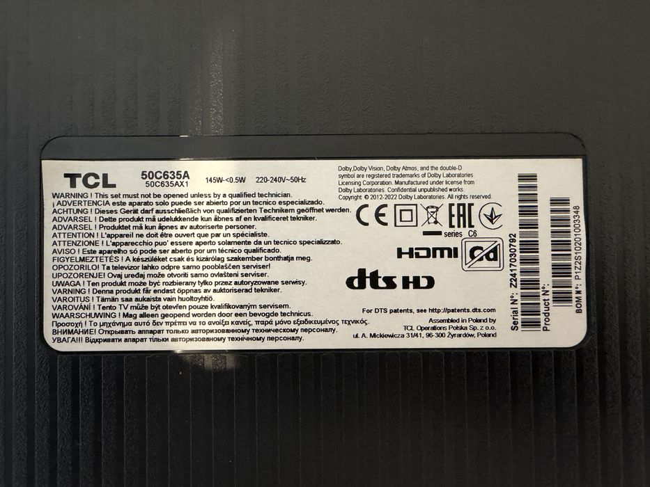 Vand piese Televizor TCL  50C635A
