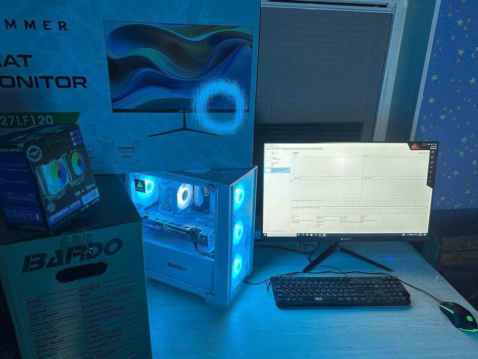 Игровой кейс  с Монитором 27/ RX 590 8gb / DDR4 16gb / 12 ядерный