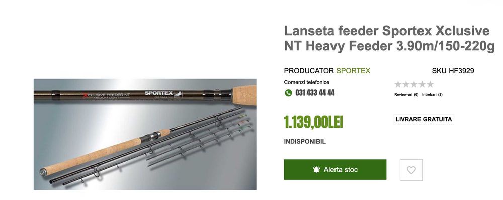 Lanseta feeder Sportex Xclusive NT Heavy Feeder 3.90m/150-220g