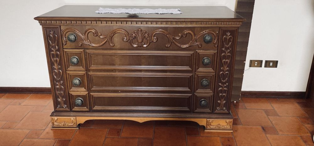 Dormitor lemn masiv pat + dulap