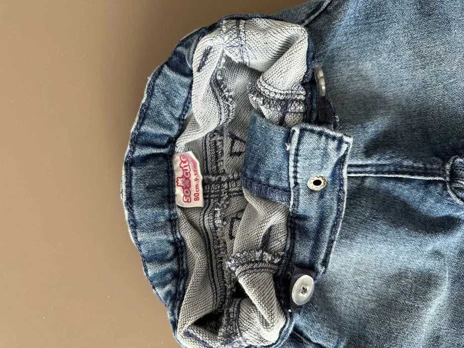 Бебешки дънки  - коплект от 2 броя , размер 9-12 месеца