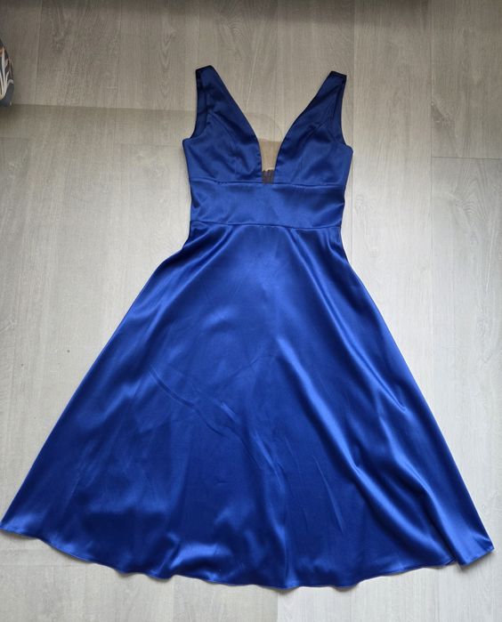 4,99 lei transport azi! Rochie elegantă TESSA, albastru regal, nouă cu eticheta