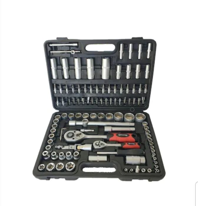 Trusa scule semiprofesionala 108 piese tubulare geanta maner transport